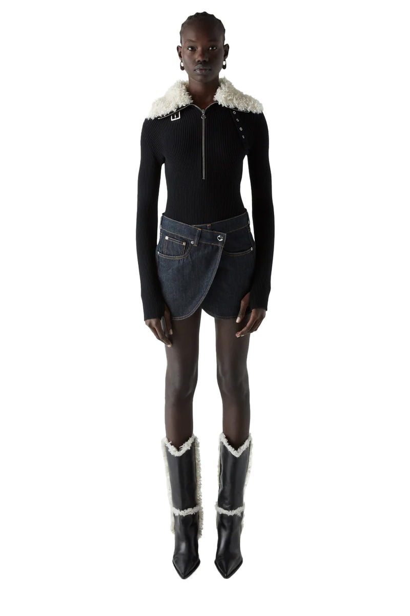 COPERNI, Fold-Over Denim Mini Skirt