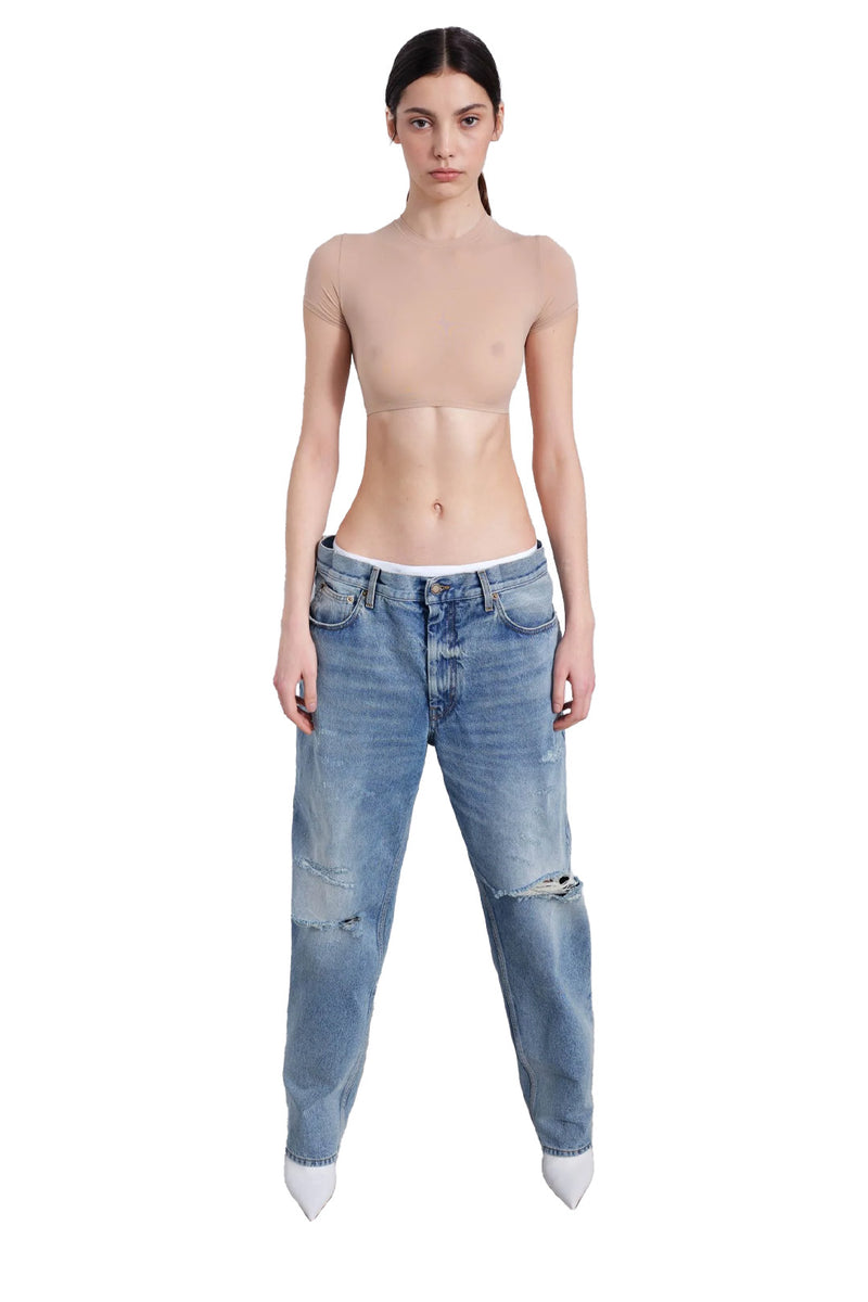  HBER Kids Girls Baggy Jeans Elastic Waist Denim Pants