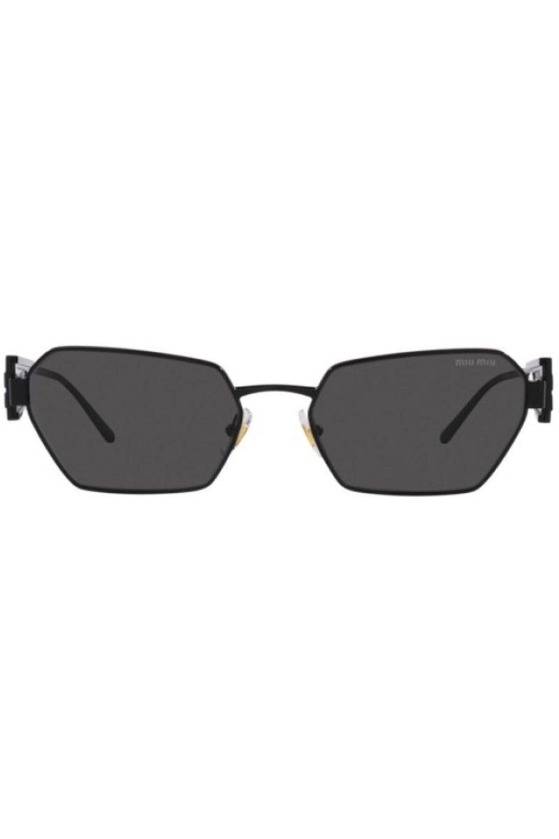 Sharp-Edge Logo-Cut Metal Sunglasses