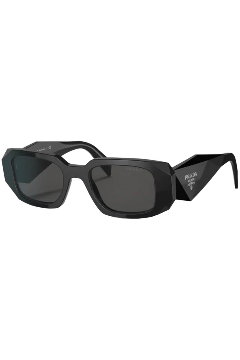Prada Black Faceted Temple Rectangle Sunglasses Bold yet refined, these acetate sunglasses from the Prada  main image 2