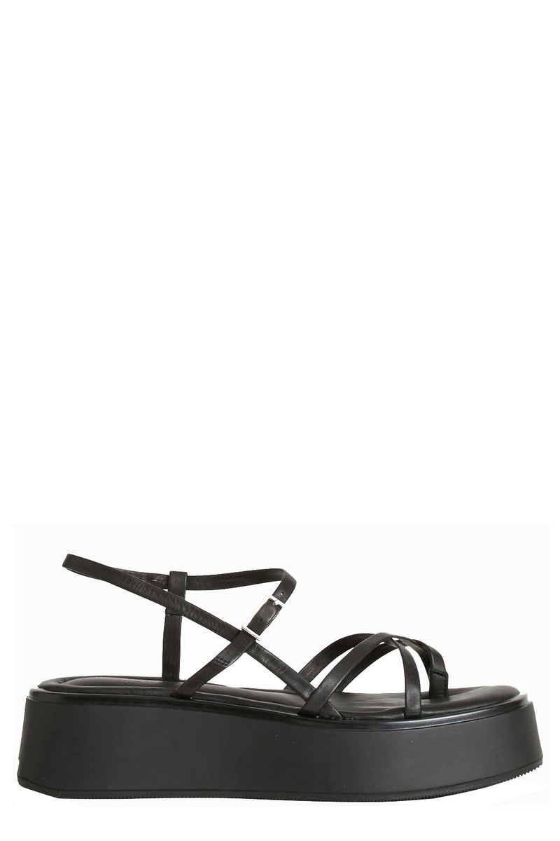 Courtney Cross-Over Strap Platform Leather Sandals