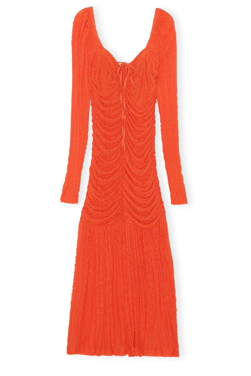 GANNI | Ruched Stretch-Lace Midi Dress | sparklemonde.com GANNI | Ruched Stretch-Lace Midi Dress | sparklemonde.com