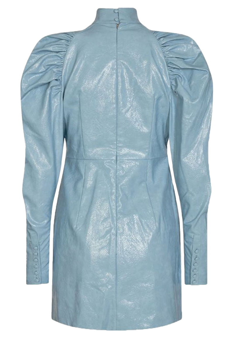 chinese dress ladies ROTATE Size 8 Phoebe Black Faux Patent Leather Ruched Mini Dress – Sui  Generis Designer Consignment