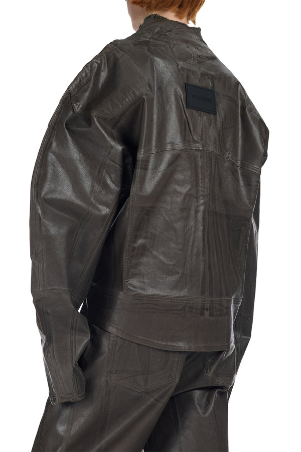 Glazed Denim Zip Jacket