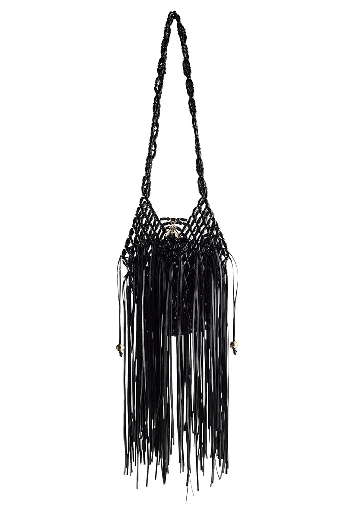Fringe Detail Beaded Shoulder Bag