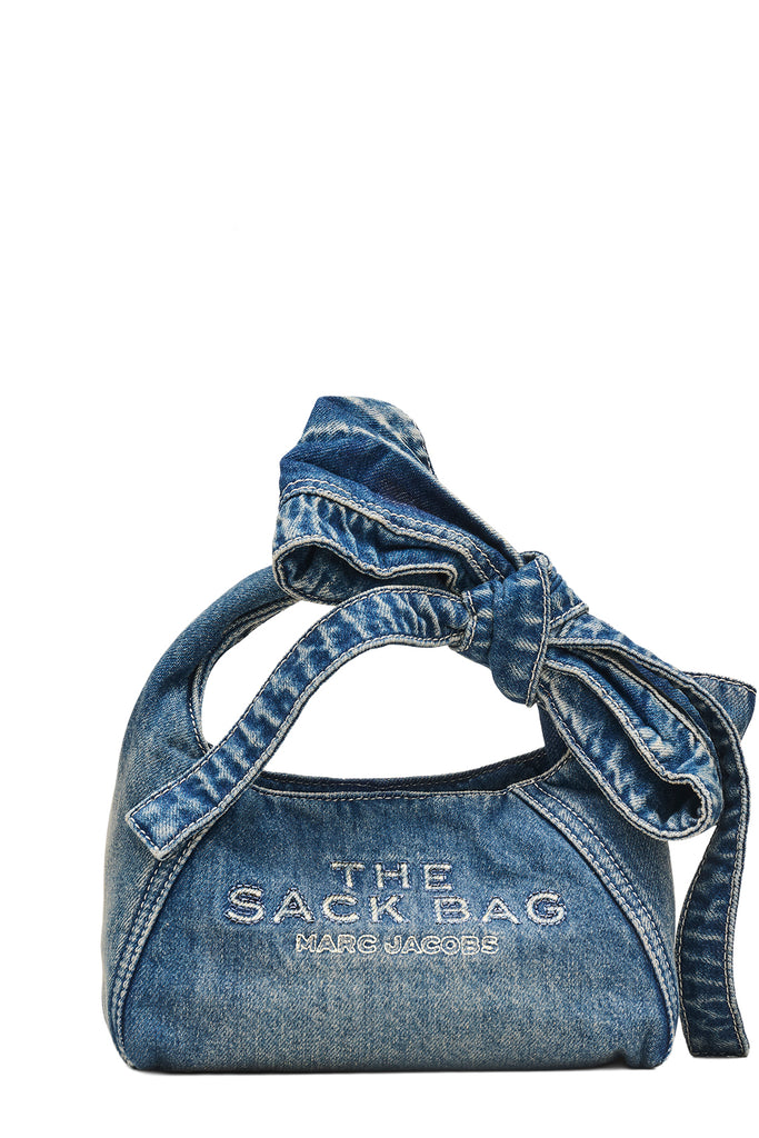 The Mini Bow Denim Sack Bag