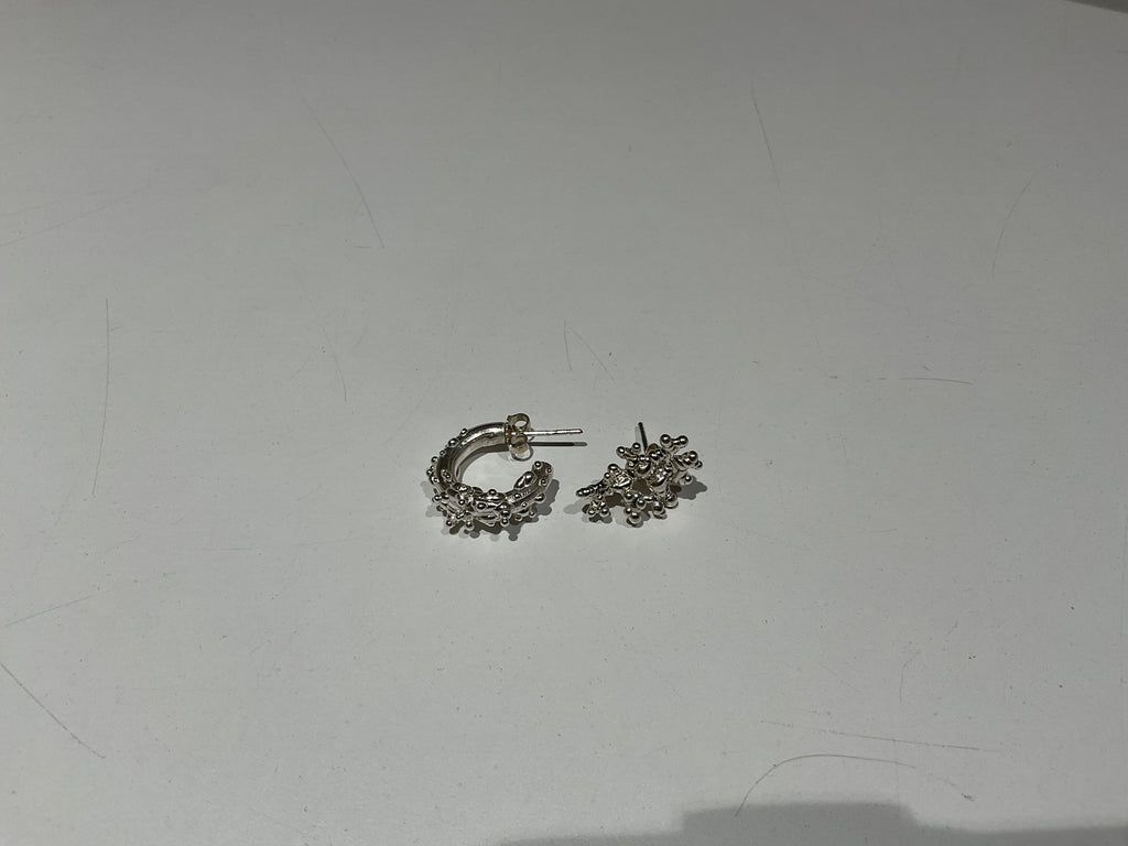 Big Coral Little Creole Earrings