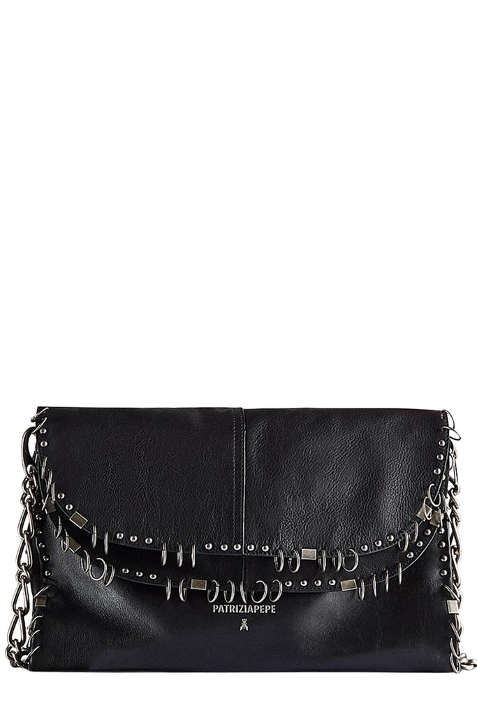 Ring-Detailed Leather Bag