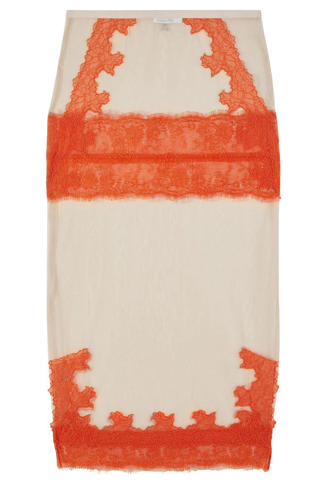 Lace Detail Sheer Skirt