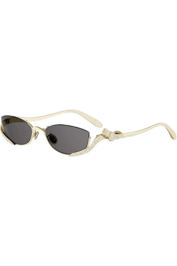 Dior Bow Oval Bejeweled Sunglasses