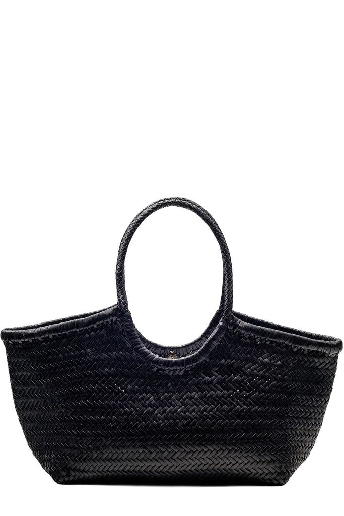 Big Nantucket Basket Woven Leather Bag