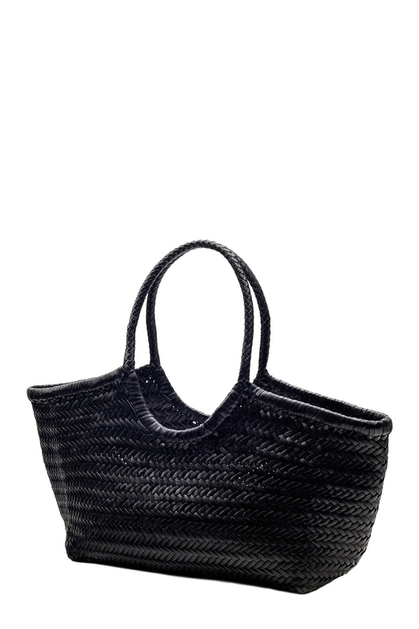 Big Nantucket Basket Woven Leather Bag
