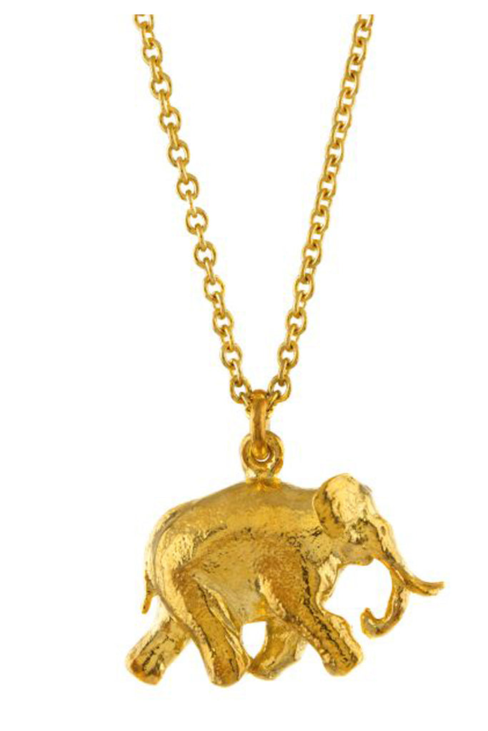 The Indian elephant necklace in gold colour from the brand ALEX MONROE