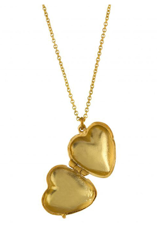 The Victoriana keepsake heart locket necklace in gold colour from the brand ALEX MONROE