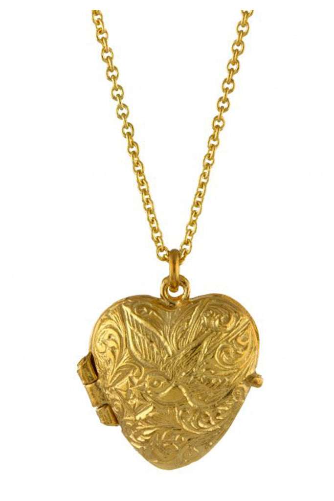 The Victoriana keepsake heart locket neckalce in gold colour from the brand ALEX MONROE