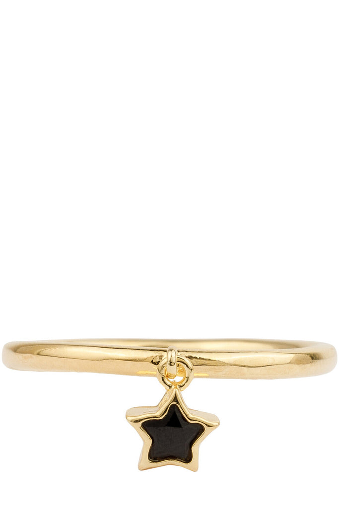 The hanger star ring in gold and black colour from the brand ALL THE LUCK IN THE WORLD