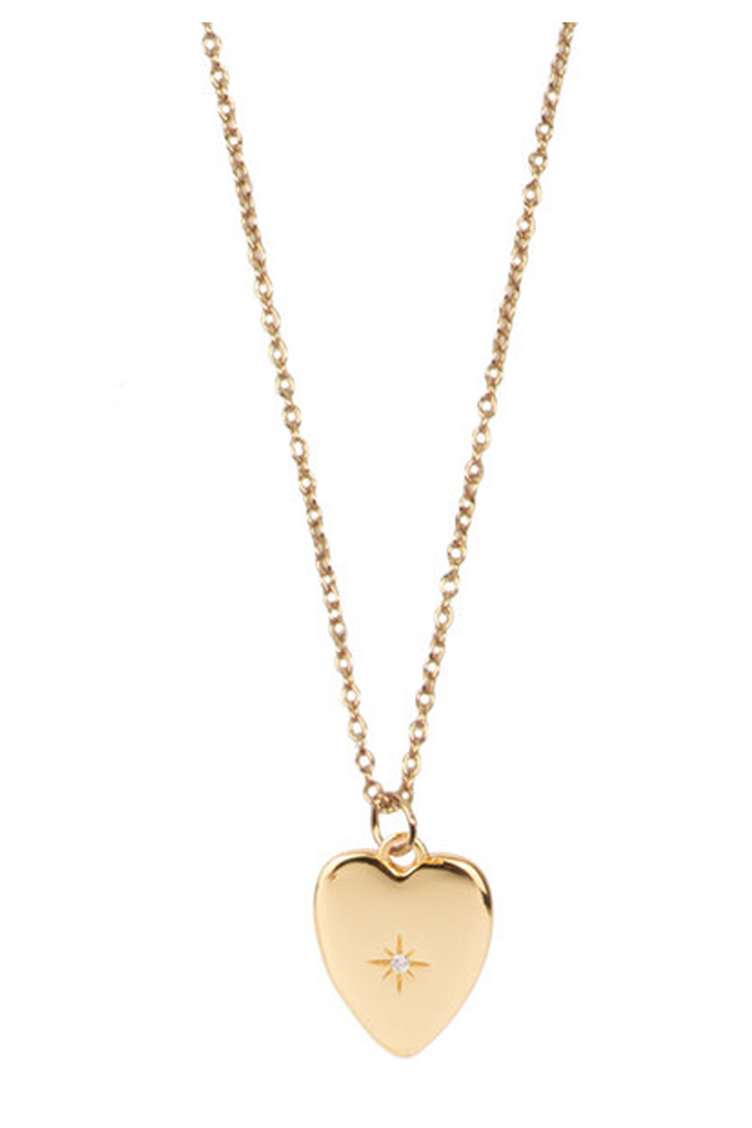 The Heart Star necklace in gold and clear colours from the brand ALL THE LUCK IN THE WORLD.