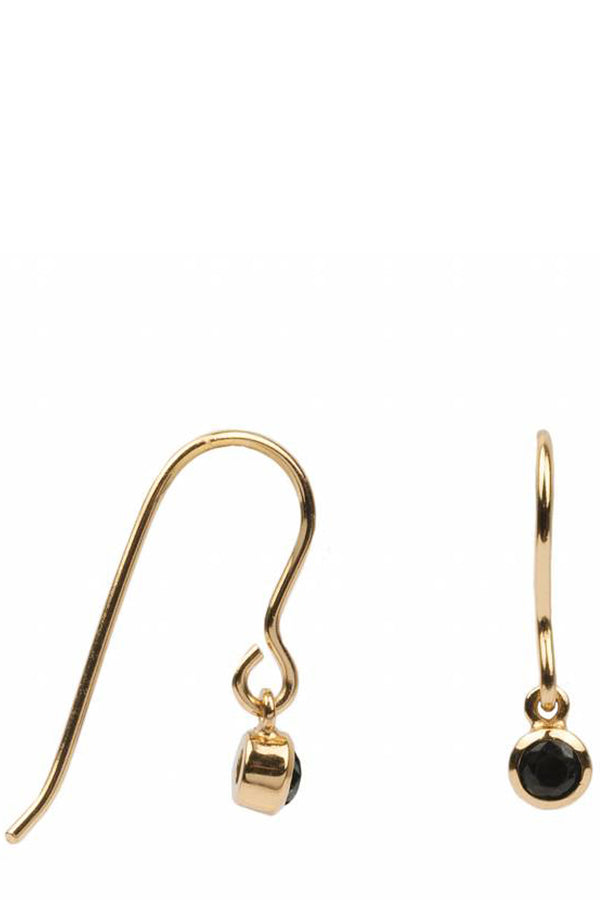 The hook onyx earrings in gold and black colour from the brand ALL THE LUCK IN THE WORLD