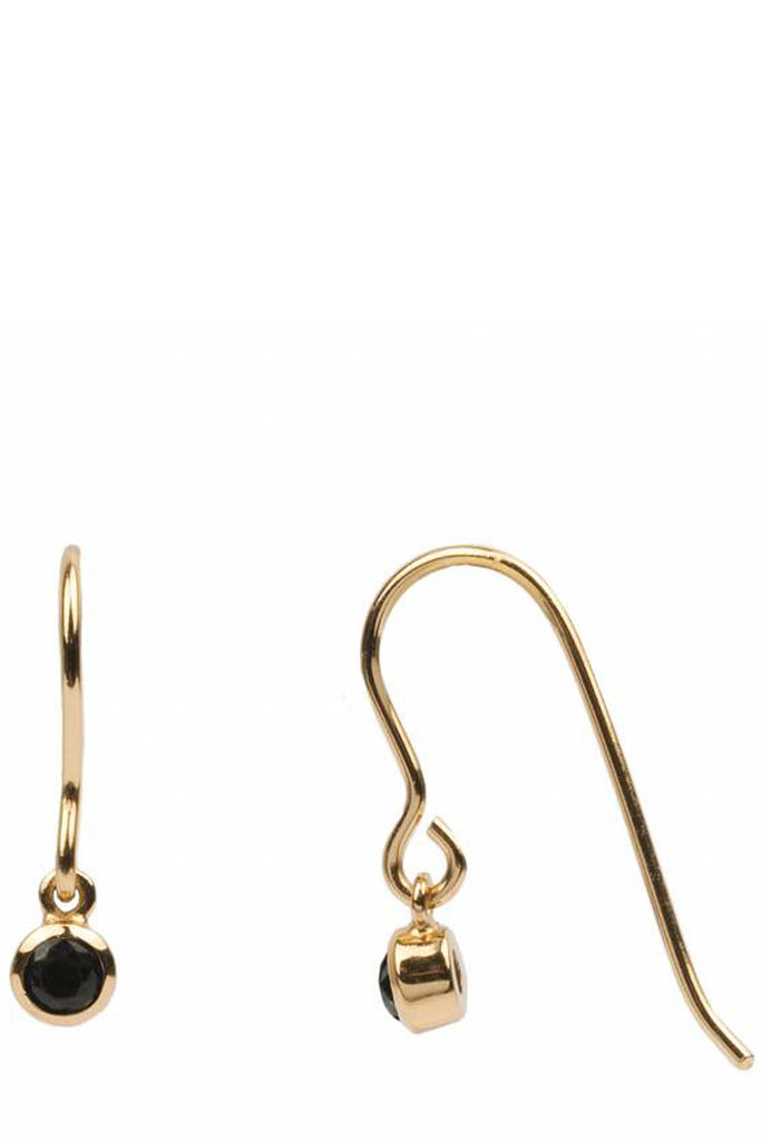 The hook onyx earrings in gold and black colour from the brand ALL THE LUCK IN THE WORLD