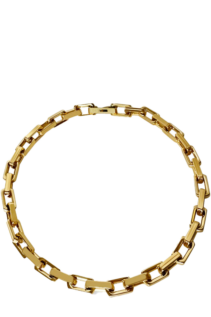 The Juliet square link necklace in gold colour from the brand ANISA SOJKA