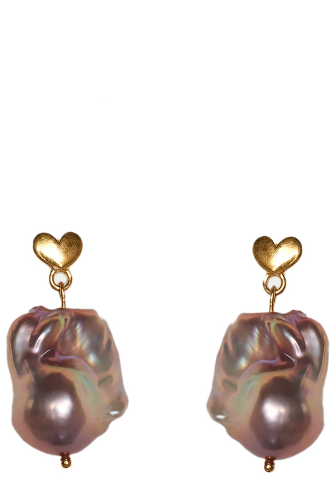 Pink Baroque Heart Earrings