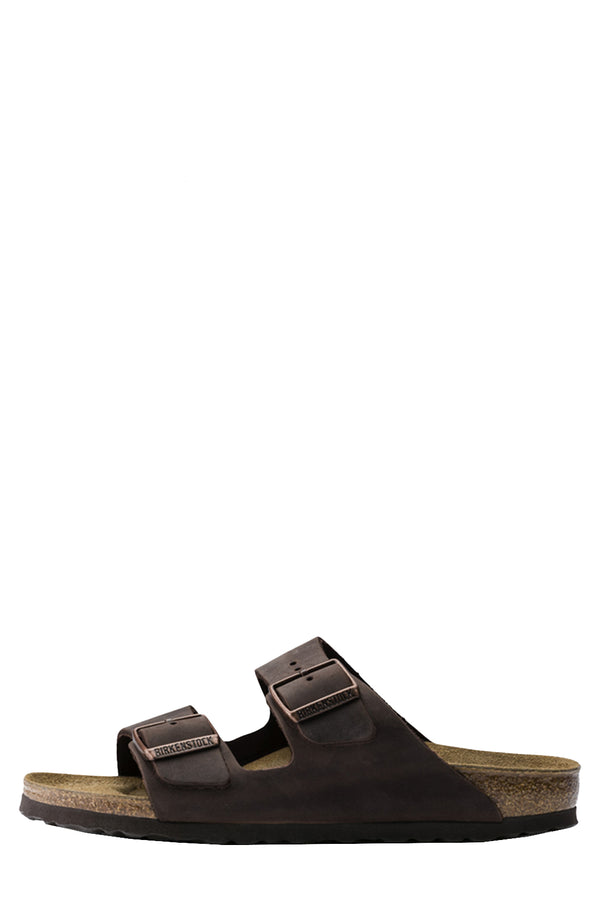 The Arizona Oiled Leather Side Buckle Sandals in Habana colour from the brand BIRKENSTOCK