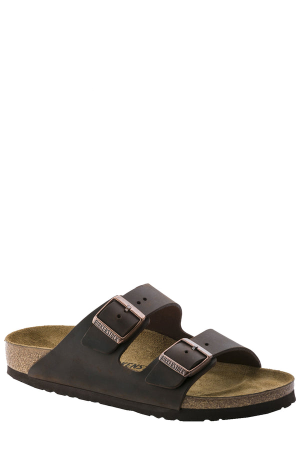 The Arizona Oiled Leather Side Buckle Sandals in Habana colour from the brand BIRKENSTOCK