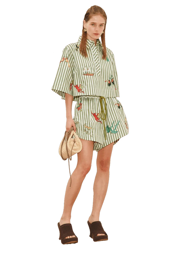 Bisou Embroidered Short