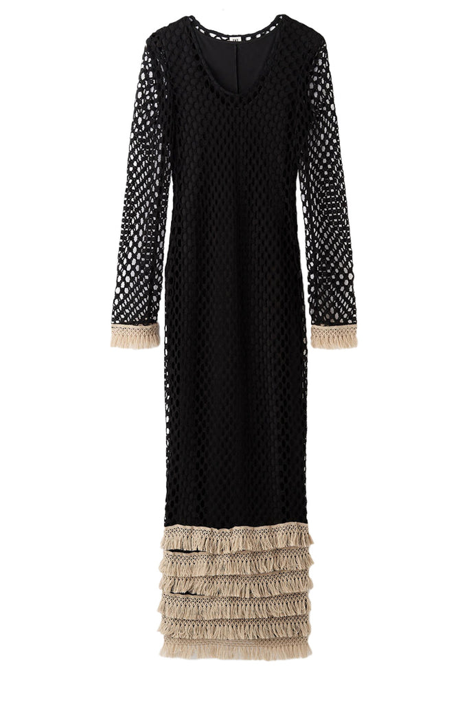 The Anae Crochet Maxi Dress in black colour from the brand BY MALENE BIRGER