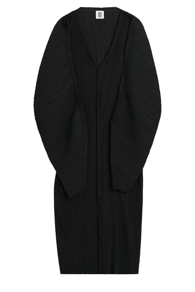 The Dalya asymmetric volume-sleeve dress in black color from the brand BY MALENE BIRGER