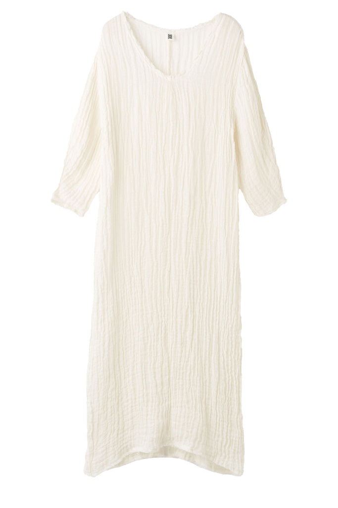 The Miolla Organic-Linen Maxi Dress in white colour from the brand BY MALENE BIRGER