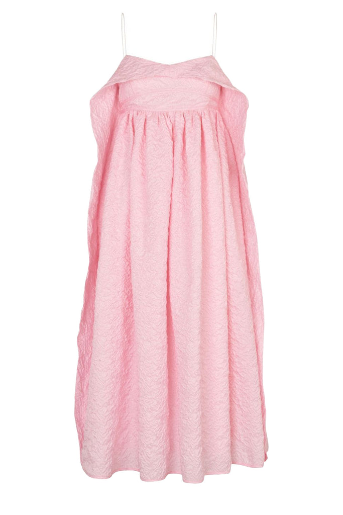 The Susa Cut-Out Draped Midi Dress in pink colour from the brand CECILIE BAHNSEN