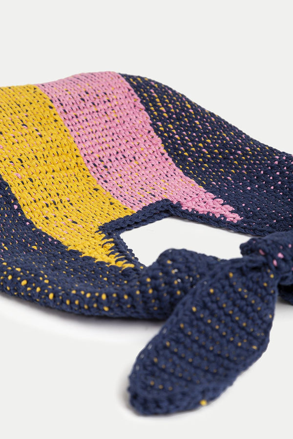 The Pekines handmade woven totebag in blue and pink colors from the brand CEFÉR