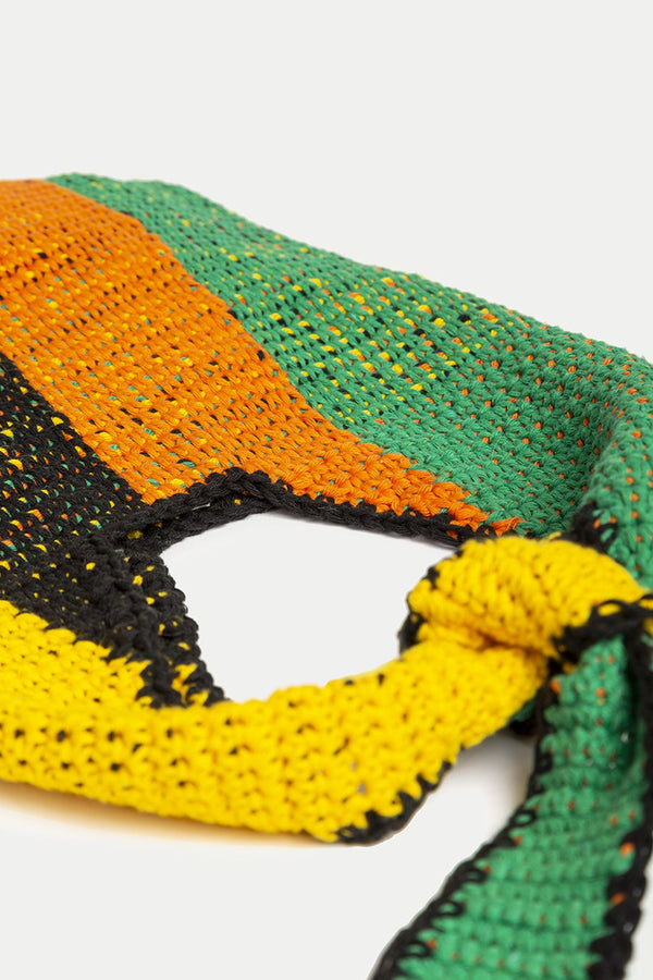 The Pekines handmade woven totebag in yellow and green colors from the brand CEFÉR