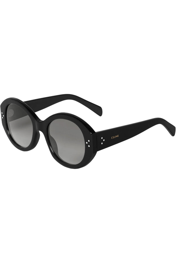 The round dots-embellished sunglasses in black color with grey lenses from the brand CELINE