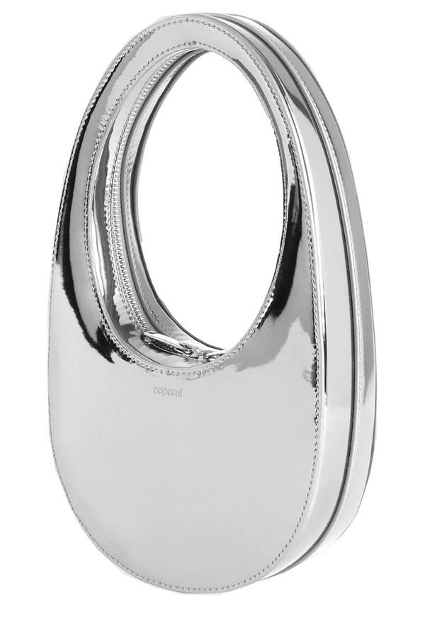 The Mirror mini swipe bag in the colour silver by the brand COPERNI