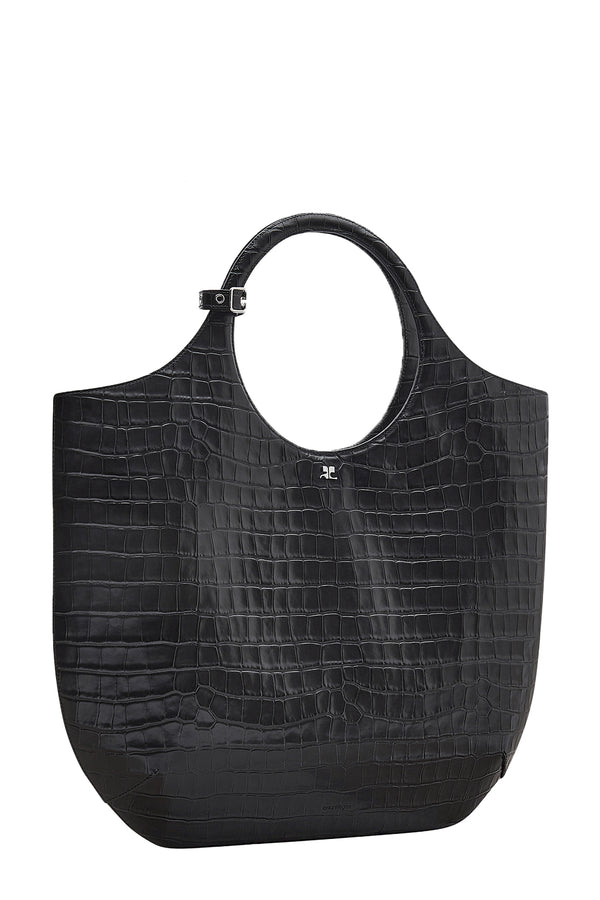 Large Holy Croco Stamped Leather Bag