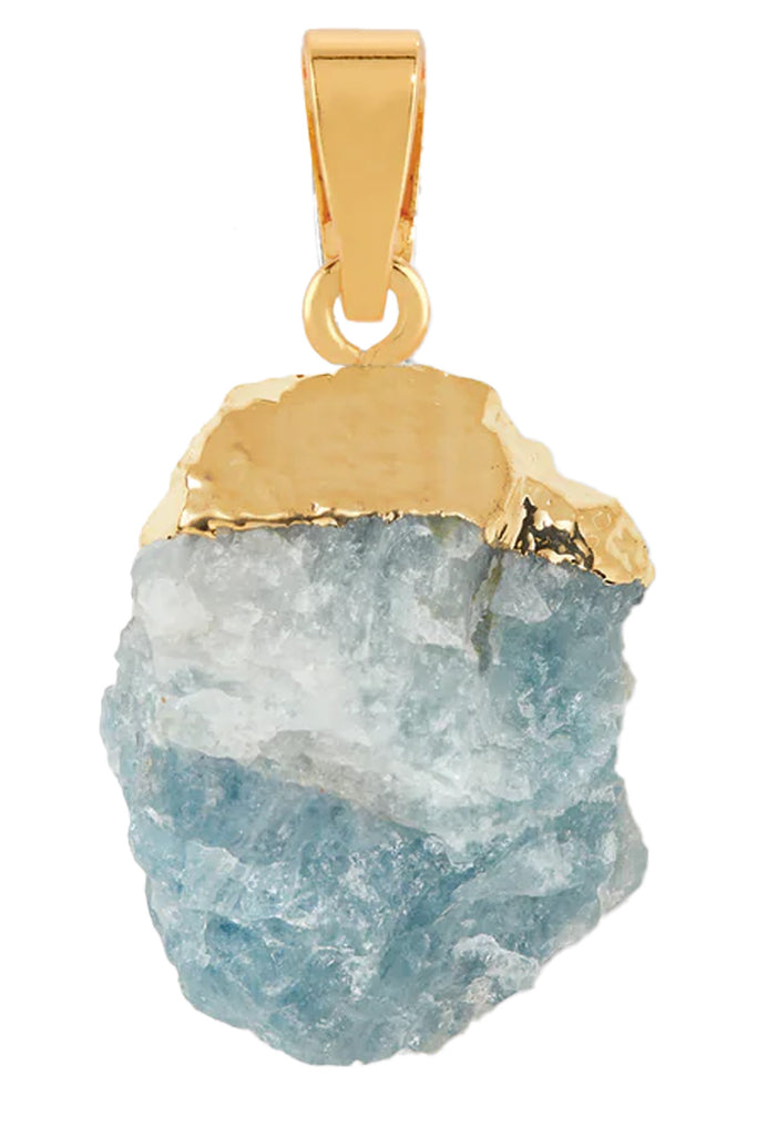 The Aquamarine pendant in gold and blue colours from the brand CRYSTAL HAZE