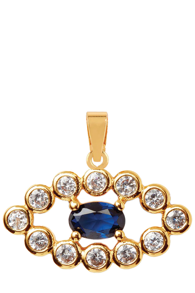 The Evil Eye pendant in gold, blue and clear colour from the brand CRYSTAL HAZE
