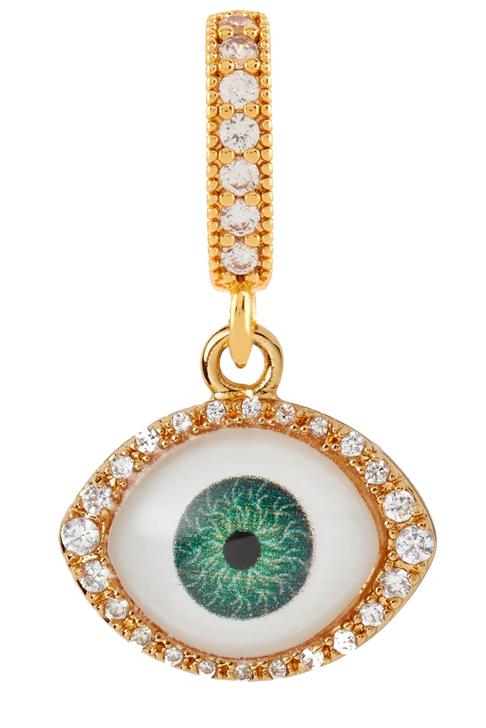 The fortuna pendant with pave connector in gold color from the brand CRYSTAL HAZE