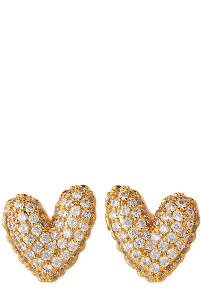 The Gummy Heart earrings in gold color from the brand CRYSTAL HAZE