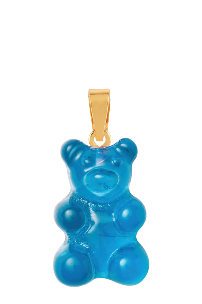 The Nostalgia bear pendant with classic connector in gold and azure colours from the brand CRYSTAL HAZE