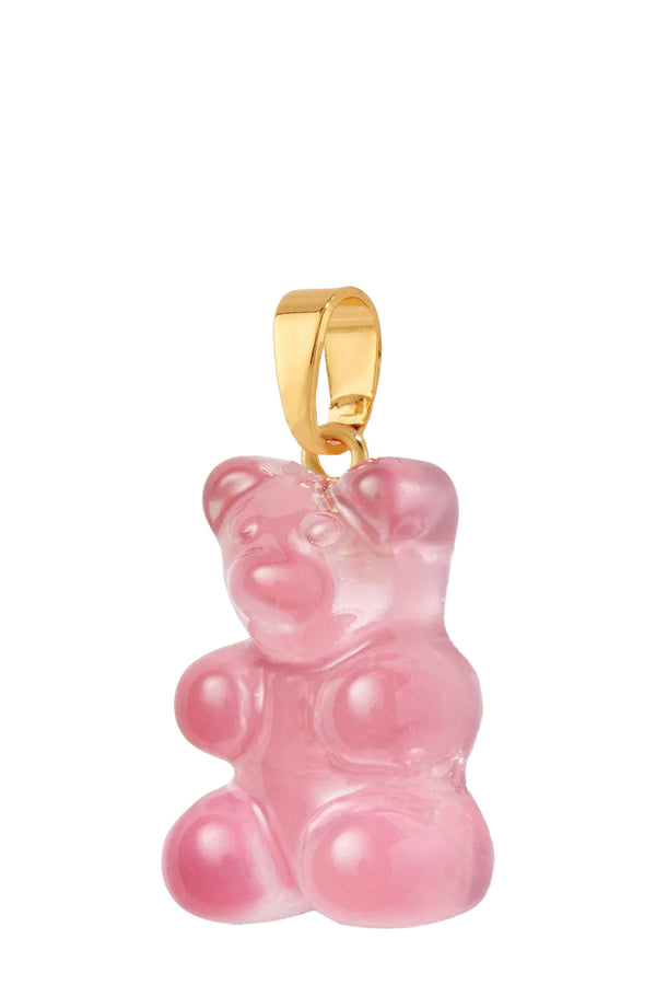 The Nostalgia Bear pendant with classic connector in gold and bubblegum colour from the brand CRYSTAL HAZE.