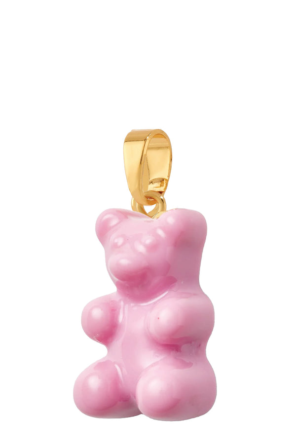 The nostalgia bear pendant with classic connector in candy pink and gold colors from the brand CRYSTAL HAZE