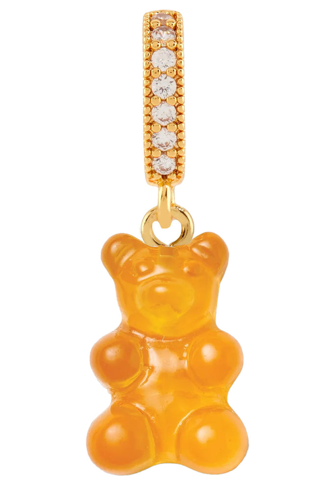 The nostalgia bear pendant with pave connector in fanta and gold colors from the brand CRYSTAL HAZE