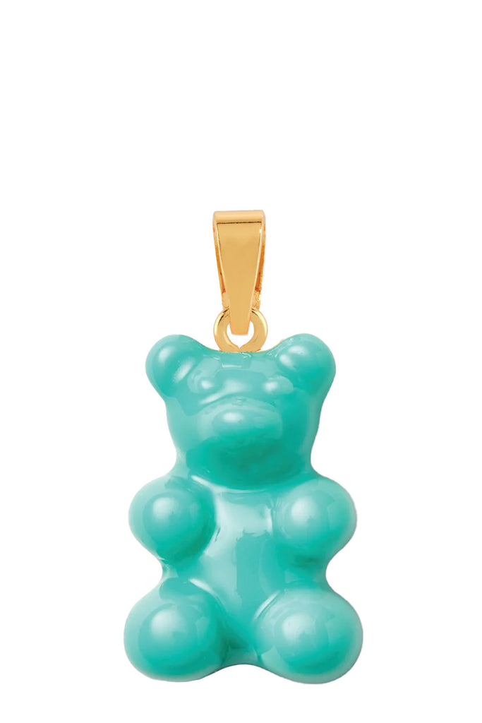 The nostalgia bear pendant with classic connector in mykonos blue and gold color from the brand CRYSTAL HAZE