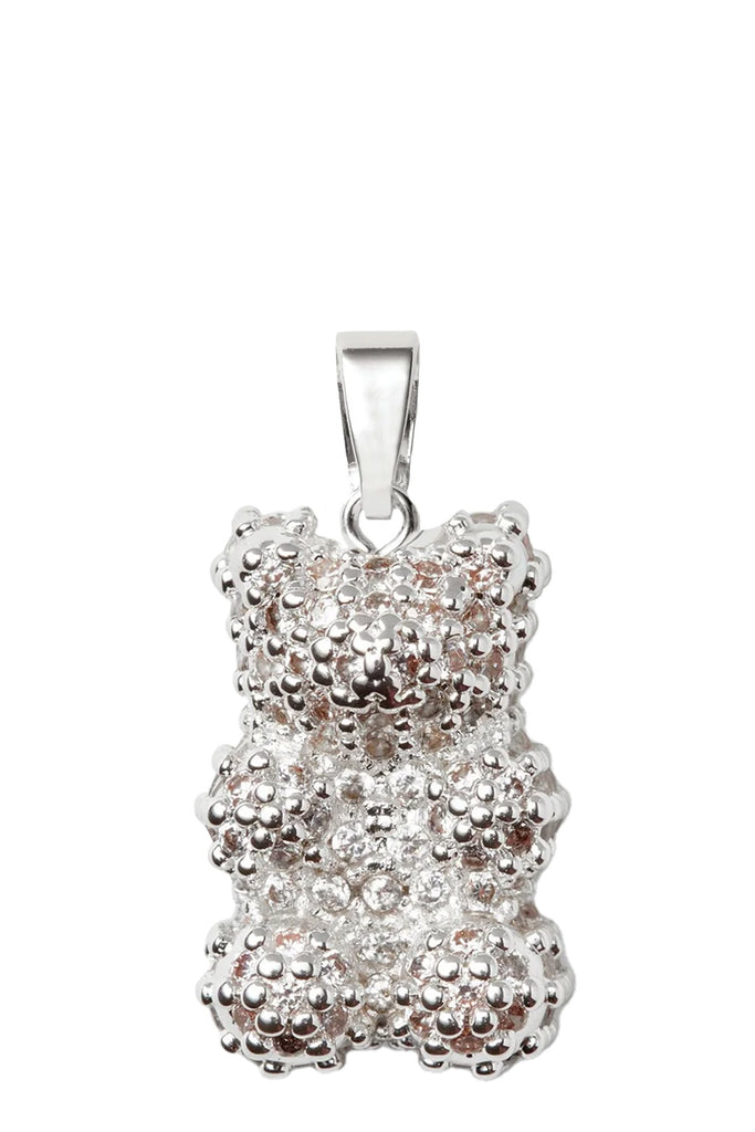 The nostalgia bear pendant with classic connector in silver pave color from the brand CRYSTAL HAZE