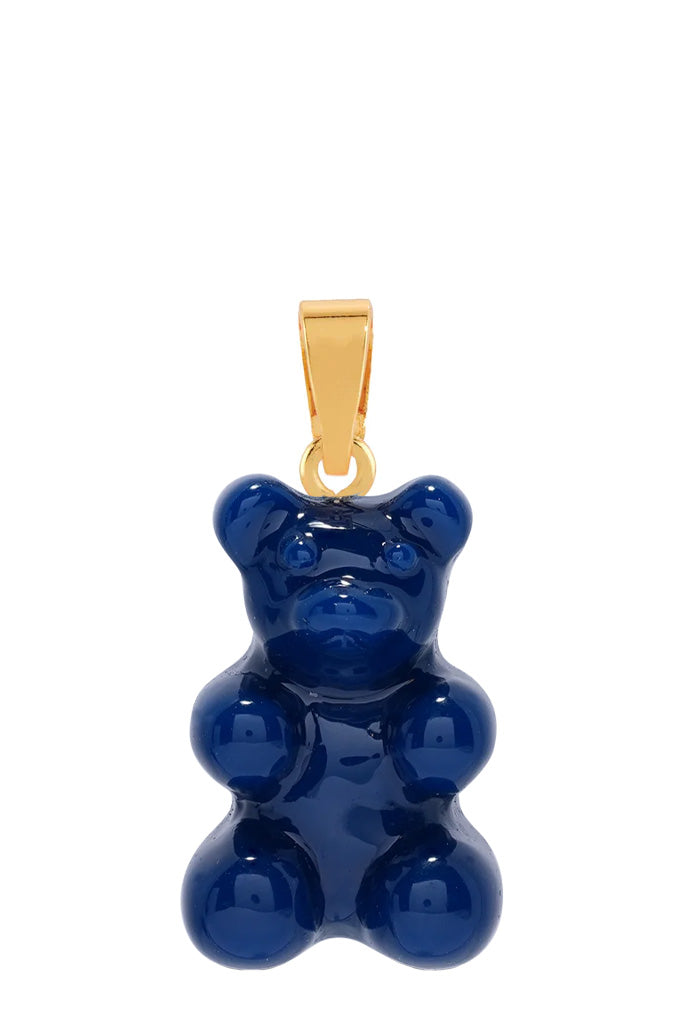 The Nostalgia Bear pendant with classic connector in gold and sapphire colours from the brand CRYSTAL HAZE