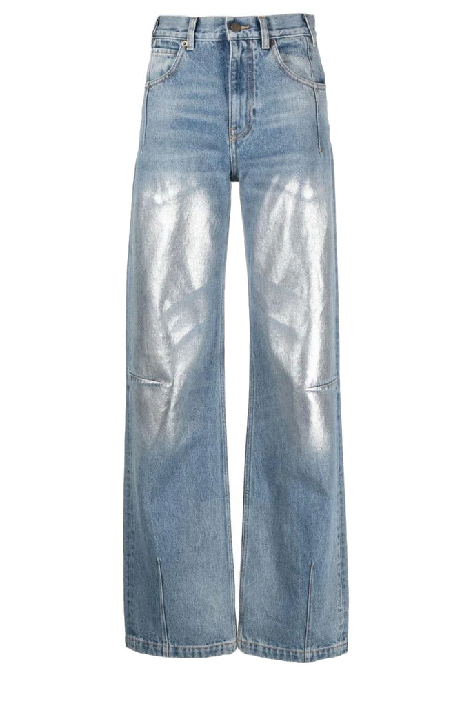 The Lu fitted denim jeans in light wash and silver color from the brand DARKPARK