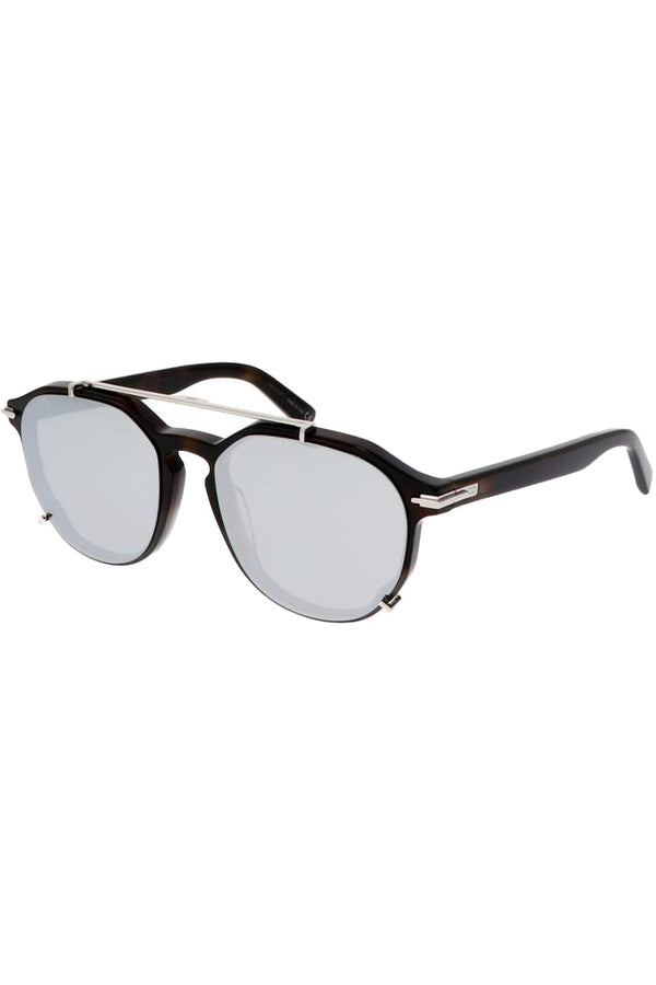 The Blacksuit strut-embellished round sunglasses in havana color with grey lenses from the brand DIOR